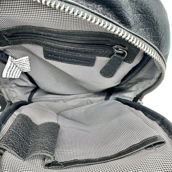 Genuine Leather Black Sling Backpack With Adjustable Strap Spikes & Sparrow main image 8